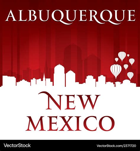 Albuquerque New Mexico city skyline silhouette Vector Image