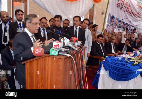 Chief Justice of Pakistan, Justice Mian Saqib Nisar addresses during condolence reference ...