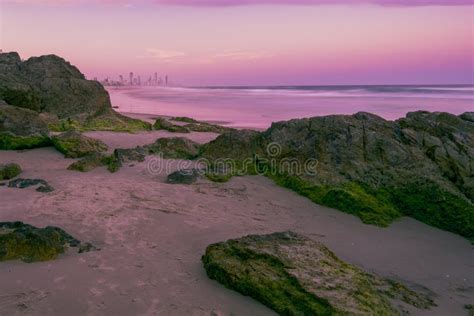 Burleigh Heads Beach during the Day. Stock Image - Image of water ...