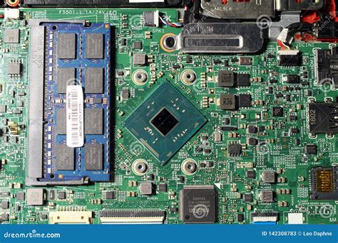 Closeup View at Laptop Motherboard and Components Editorial Stock Photo ...