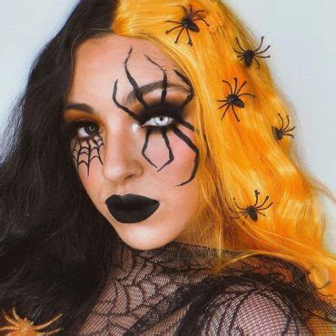 40+ Spooky Halloween Makeup Ideas : Spider + Spider Web Eye Makeup