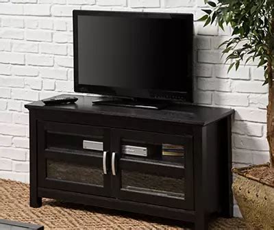 Walker Edison 44" Black Glass 2-Door TV Stand | Big Lots