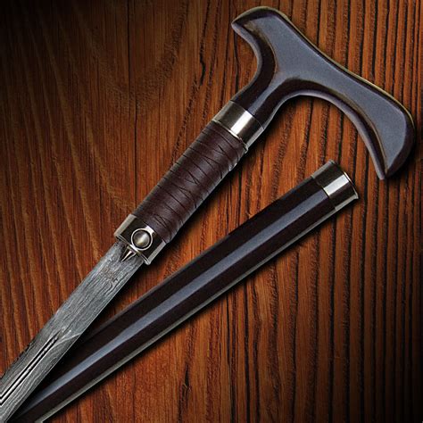 United Cutlery Rurousha Forged Sword Cane Damascus | Kennesaw Cutlery