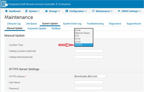 Dell PowerEdge: How to update the firmware via HTTPS connection to ...