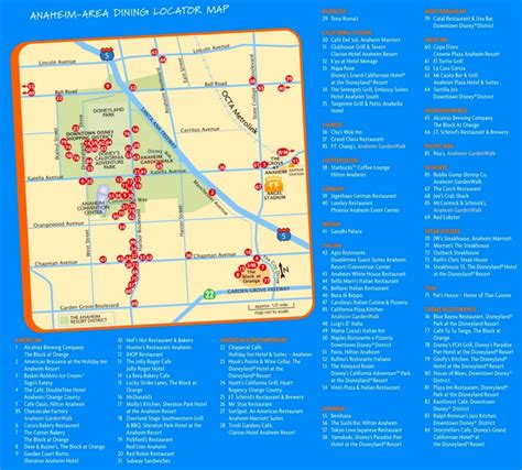 Anaheim restaurants map - Ontheworldmap.com