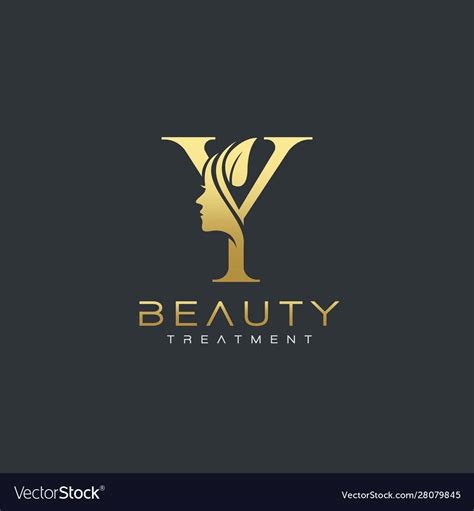 Y letter luxury beauty face logo design Royalty Free Vector