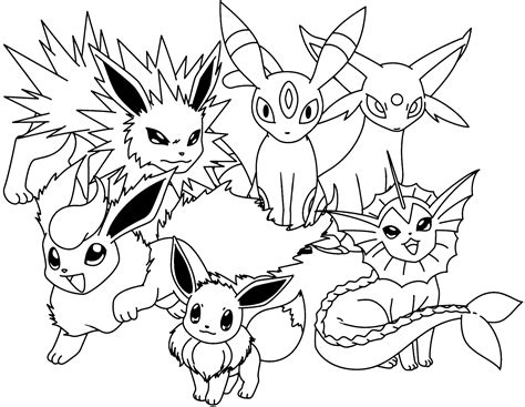 Eevee Coloring Pages Printable - Free Pokemon Coloring Pages