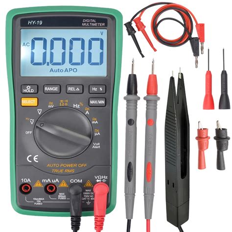 HY 19 Digital Multimeter 6000 AC DC Voltage Ammeter Current Test digital multimeter with probes ...