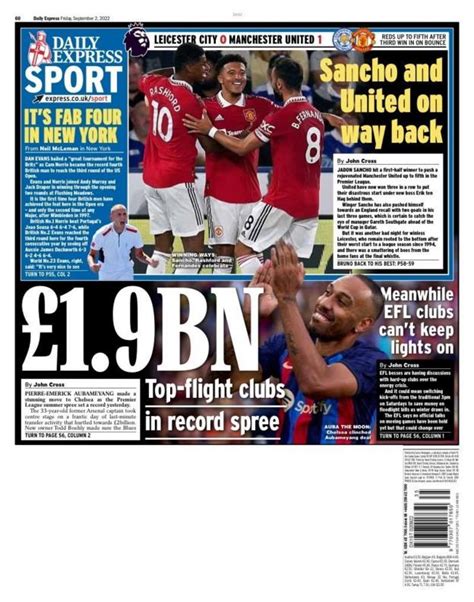 Friday's sports pages - BBC Sport