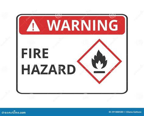 Warning Fire Hazard Symbol stock vector. Illustration of alert - 291888580