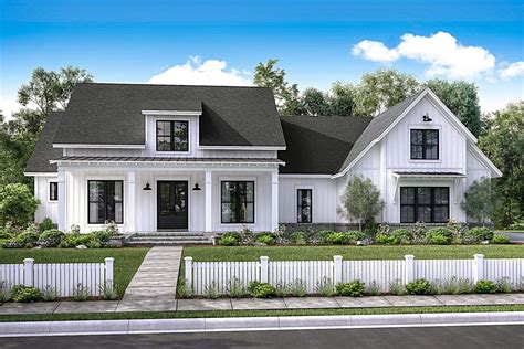 Modern Farmhouse Plan with Bonus Room - 51754HZ | Architectural Designs - House Plans