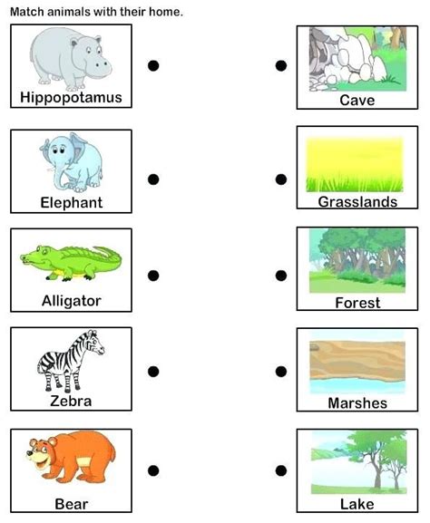 Printable Animal Habitats Worksheets