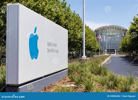 Apple Campus One Infinite Loop Sign Editorial Image | CartoonDealer.com ...