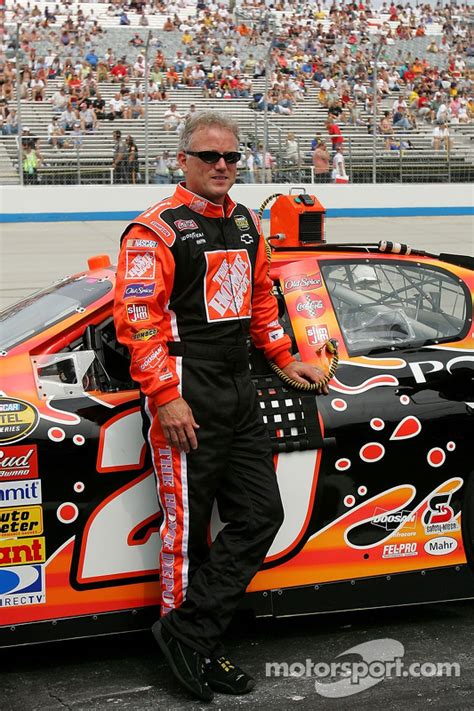 Ricky Rudd poses with the #20 Home Depot Chevy at Dover