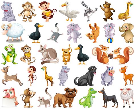 Cartoon Animals Clip Art Set 35pcs - Etsy