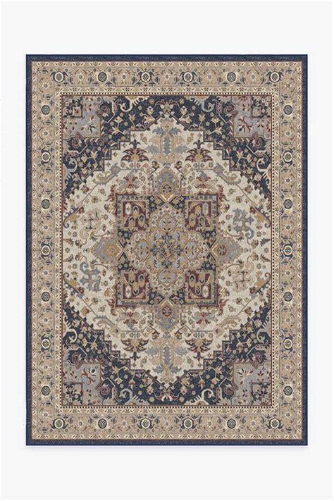 Vintage Heriz Ivory Blue Rug | Ruggable