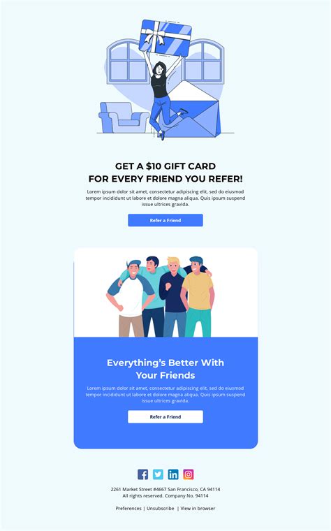 Referral Gift Card Email Template | Unlayer