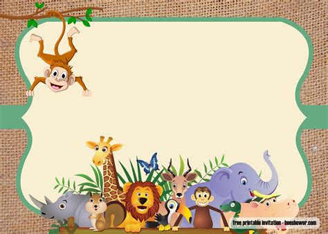 Get FREE Safari theme baby shower invitations Templates Jungle Theme Birthday, Safari Theme ...