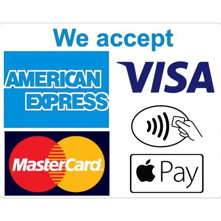 card payments accepted sticker