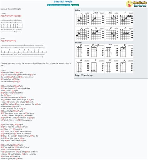 Chord: Beautiful People - tab, song lyric, sheet, guitar, ukulele ...