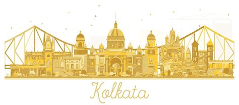 Premium Vector | Kolkata India City skyline golden silhouette. Vector illustration. Business ...