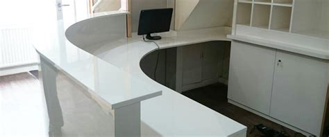 White Gloss Curved Reception Desk