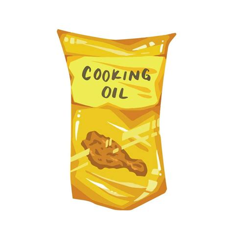 Cooking oil with fried chicken image on the plastic packaging pack vector illustration isolated ...