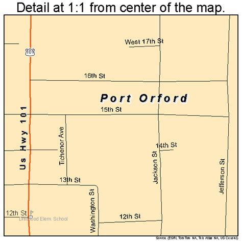 Port Orford Oregon Street Map 4159250