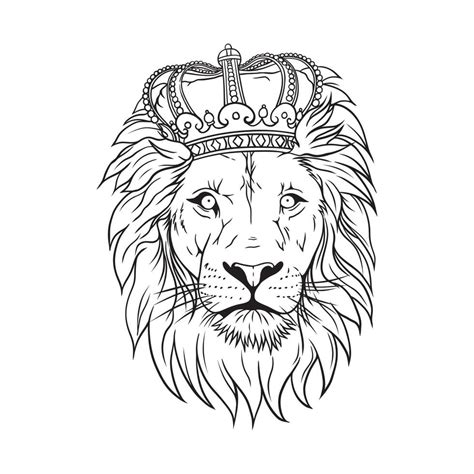 Lion With Crown Drawing