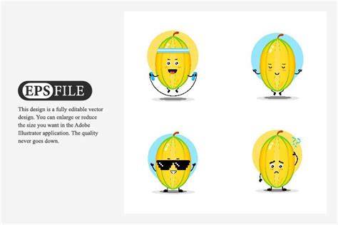 Cute Star Fruit Character Collection Graphic by wayan sandika · Creative Fabrica