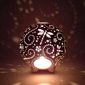 Candle Lantern Dragonfly Birthday Gift Idea Dragonfly Lamp for Patio Decor Ceramic Tea Light ...