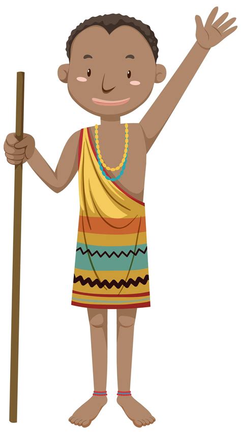 Ethnic people of African tribes in traditional clothing cartoon character 1590950 Vector Art at ...