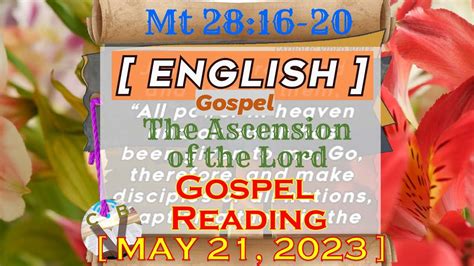 Sunday Gospel Reading GOSPEL ~ ENGLISH ~ ll SUNDAY 05 21 23 Mt 28# 16 20 - YouTube