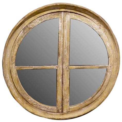 Round Wooden Frame Mirror For Sale at 1stDibs | round wooden framed mirror, wooden mirror ...