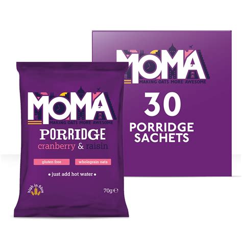 Buy MOMA Porridge Sachets CRANBERRY & RAISIN | Box of 30 x 70g | Breakfast Jumbo Oat with Real ...