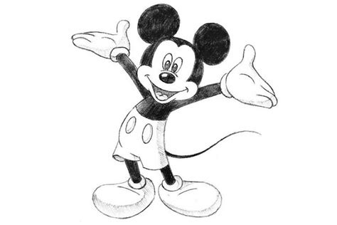 Mickey Mouse Pencil Sketch Images In 2020 with images easy disney drawings disney character ...