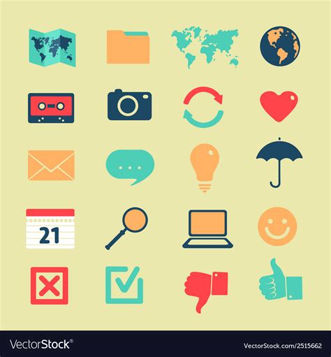 Set symbols widgets Royalty Free Vector Image - VectorStock