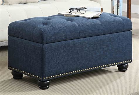 Convenience Concepts Designs4Comfort 7th Avenue Storage Ottoman, Blue Fabric $89.32