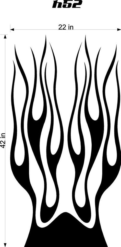 Auto Truck Car Hood Flames Graphics Decals HH52 | Flame decals, Line art images, Black and white ...