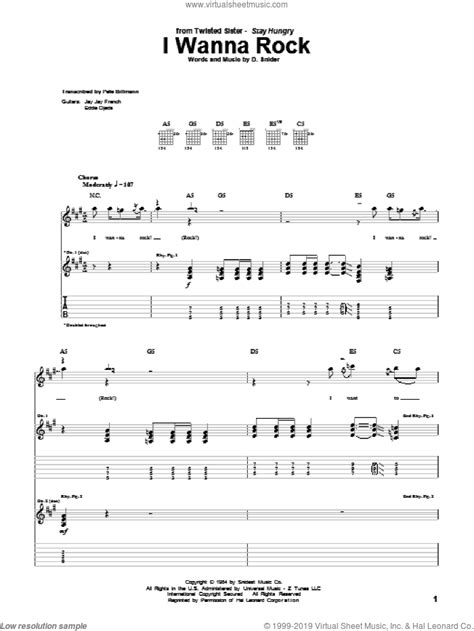 I Wanna Rock sheet music for guitar (tablature) (PDF)