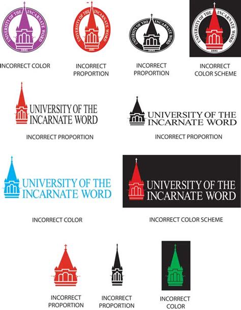 Incorrect Logos | Style Guide | University of the Incarnate Word