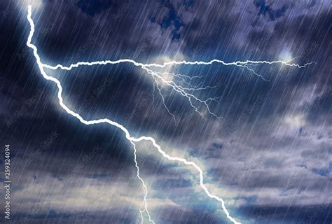 rain storm backgrounds with lightning in cloudy weather Stock ...