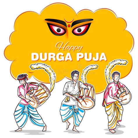 Durga Puja Dhak Clipart