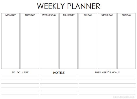 1 Week Calendar Printable / Schedule Template Printable One Week Calendar E2 80 93 ... - Birch ...