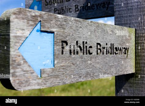 Public bridleway signs South Downs Stock Photo - Alamy