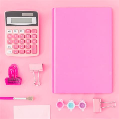 Free Photo | Nice pink stationery composition