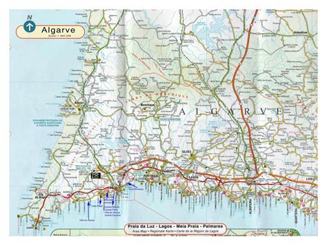 Large detailed road map of Algarve with other marks | Algarve | Portugal | Europe | Mapsland ...