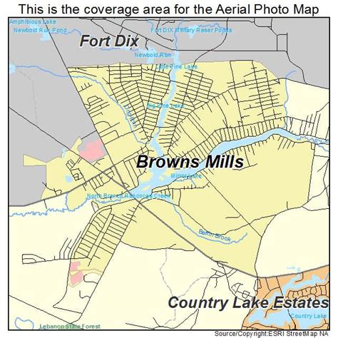 Aerial Photography Map of Browns Mills, NJ New Jersey