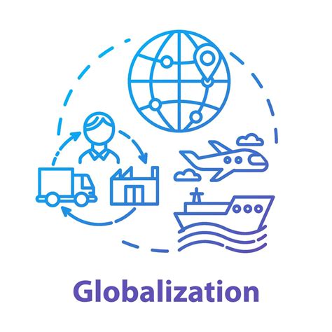 Globalization concept icon. International economy. Global distribution. Market expansion ...