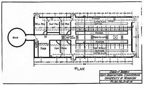 Dairy Barn Floor Plan from the Department of Agriculture University of Wisconsin